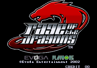 Rage of the Dragons title screen for Neo Geo